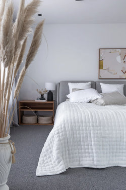 Delilah Silk Velvet Throw - Antique White