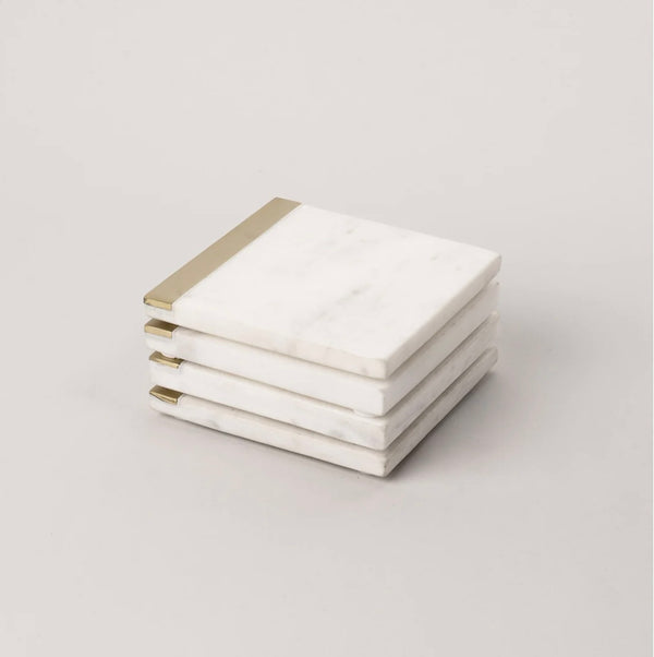 Marble Coasters With Brass Edge
