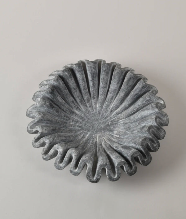 Black Marble Fluted Bowl