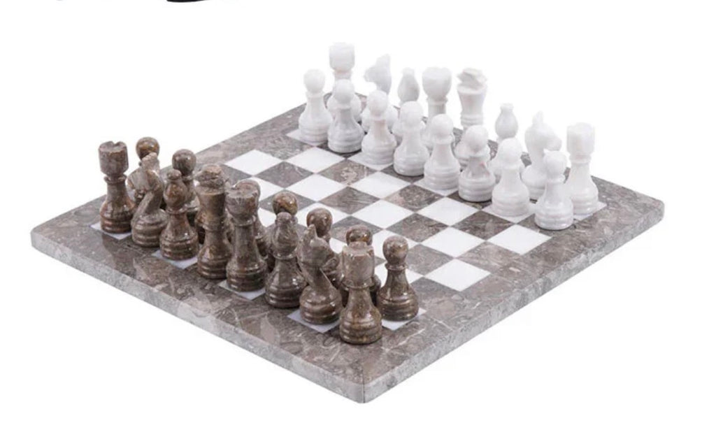 Marble Chess Set With Storage Box - Oceanic