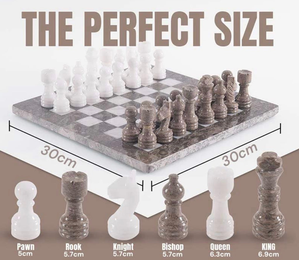 Marble Chess Set With Storage Box - Oceanic