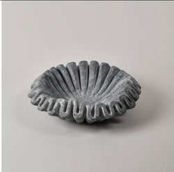 Black Marble Fluted Bowl