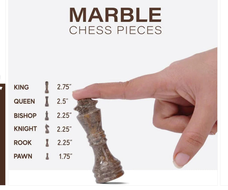 Marble Chess Set With Storage Box - Oceanic