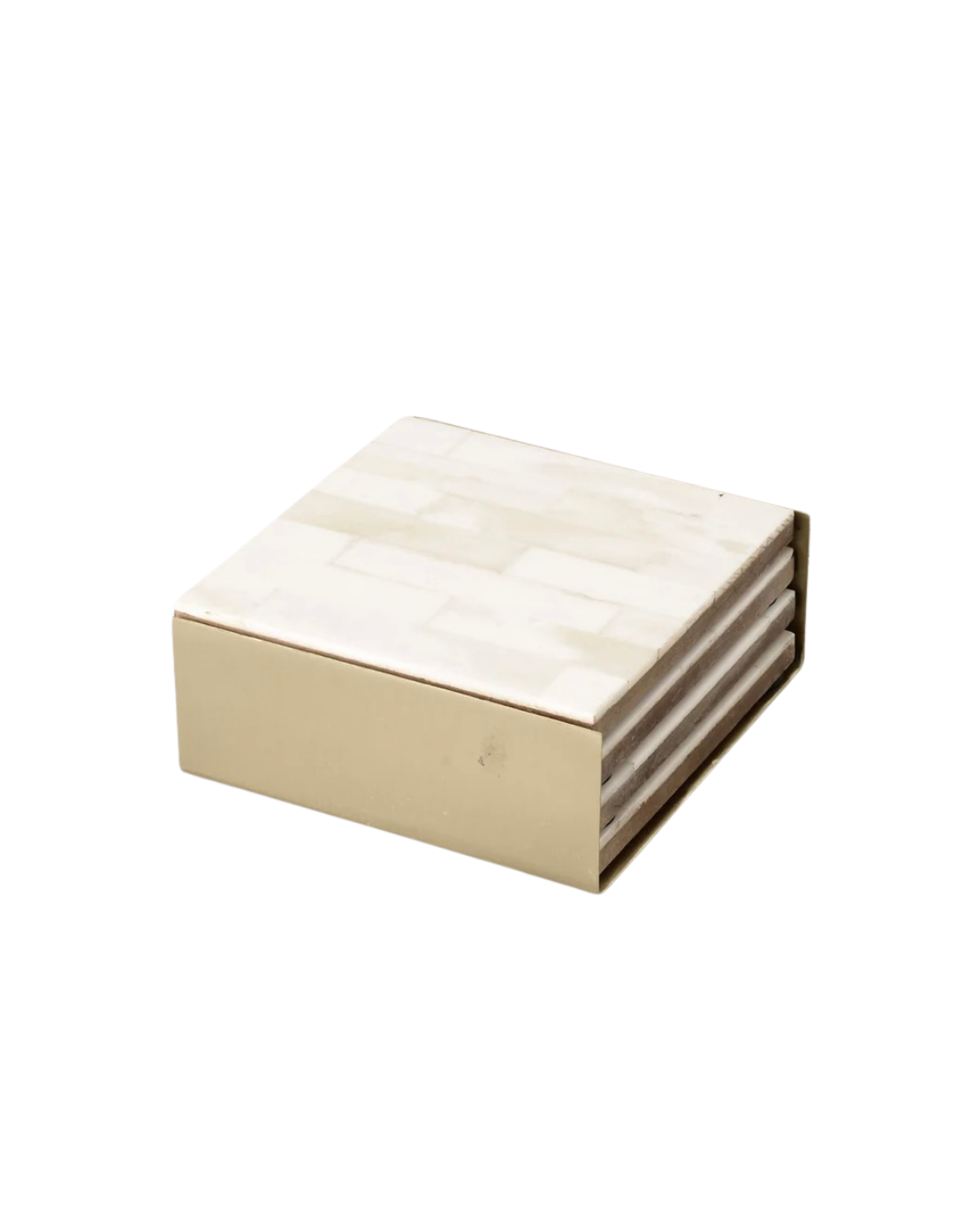 Bone Coasters With Brass Dispenser