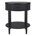 Jazelle Oval Bedside Table Black