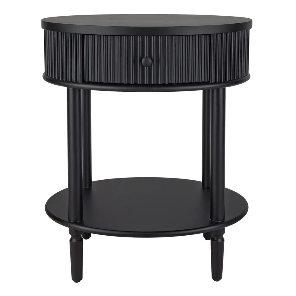 Jazelle Oval Bedside Table Black