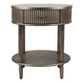 Jazelle Oval Bedside Table Antique Gold
