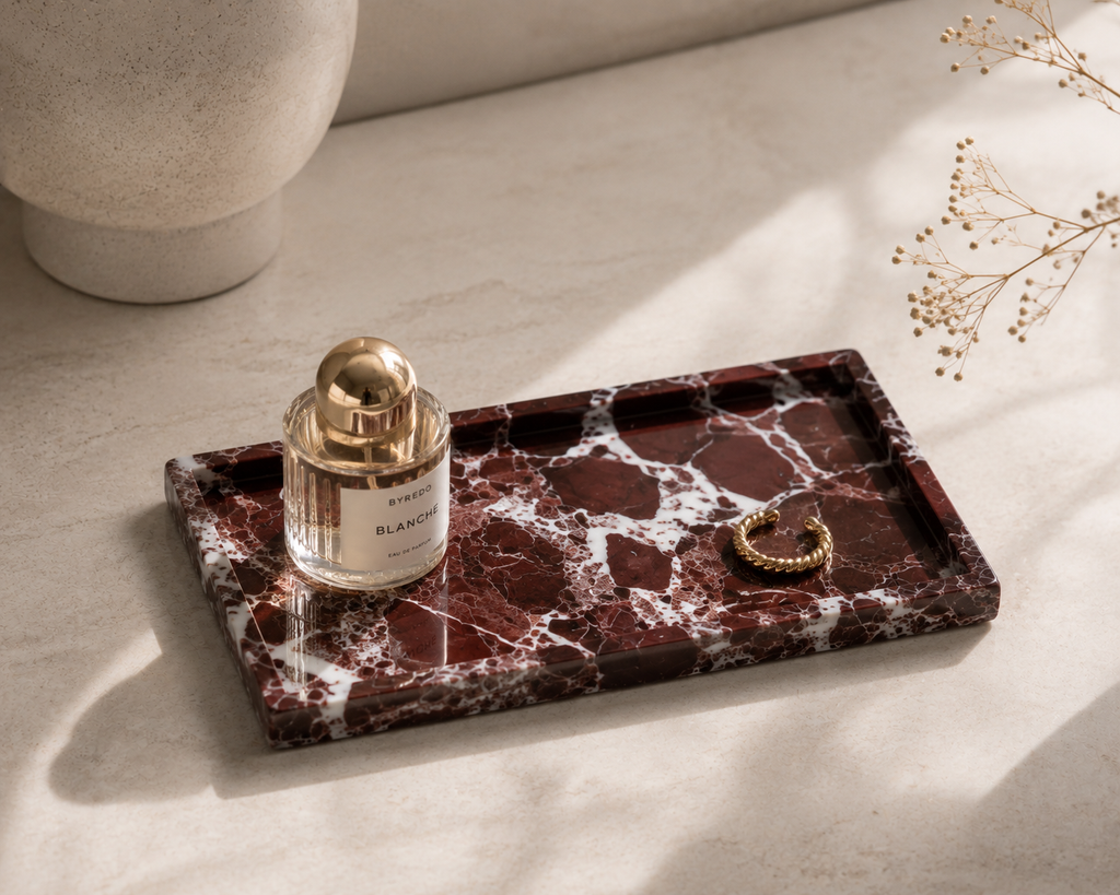 Rosso Levanto Marble Tray