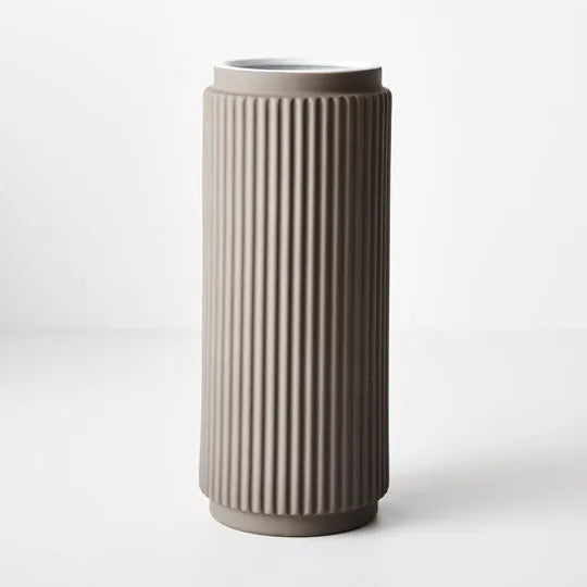 Ribbed Culotta Vase Grey