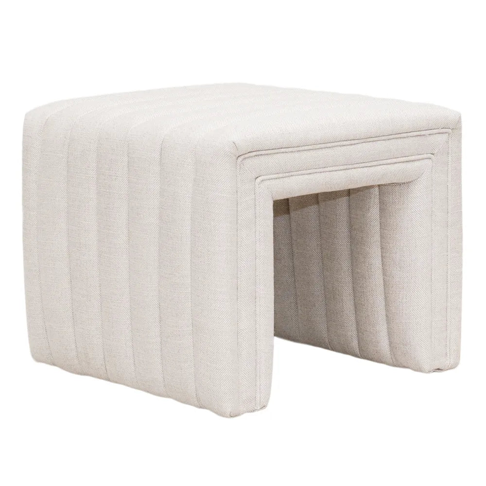 Savil Stool- Natural Linen