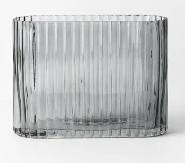 Ripple Oval Vase Smoke