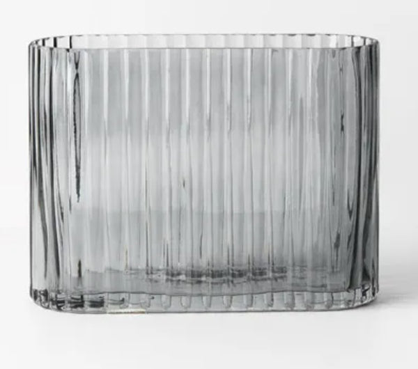 Ripple Oval Vase Smoke