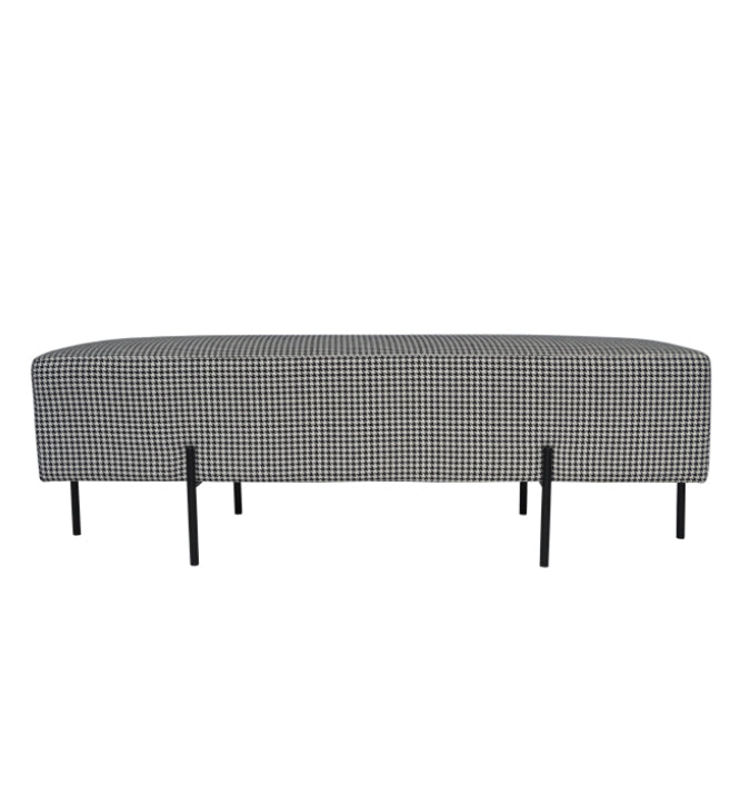 Quilted Houndstooth Ottoman