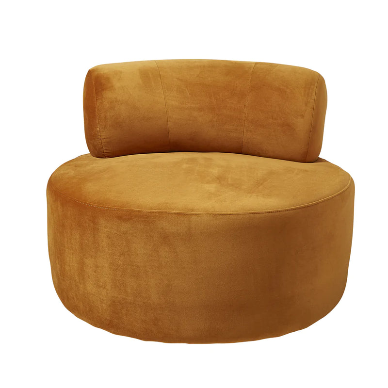 Serene Swivel Chair Cognac Velvet