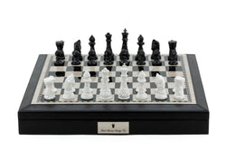 Bevelled Edge Black & White Chess Box
