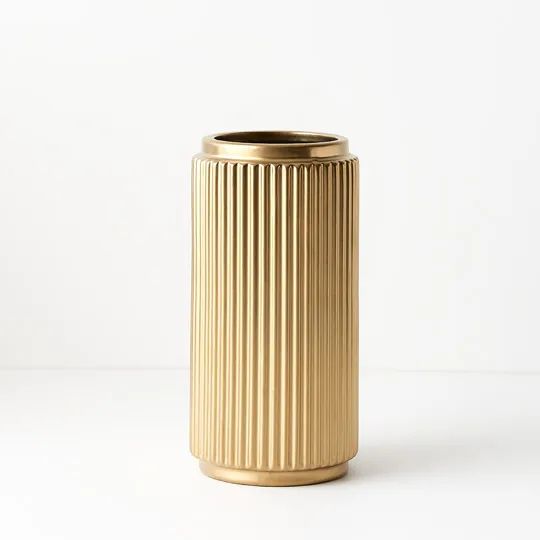 Ribbed Culotta Vase Gold