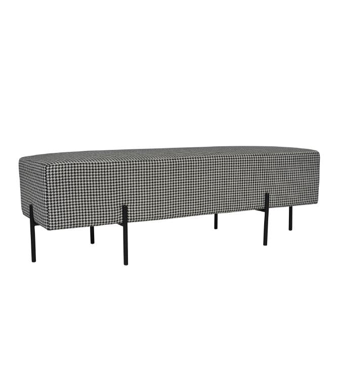 Quilted Houndstooth Ottoman