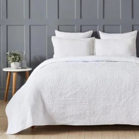 Crushed White Coverlet